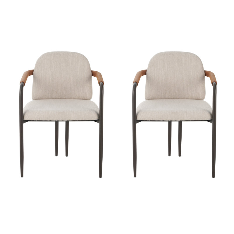 Denver Modern Dining Chairs With Iron Frame, Beige