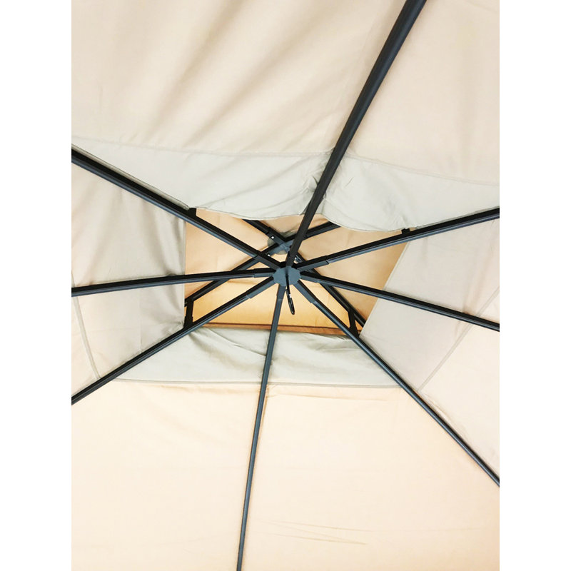 Beige Whisper Polyester Two-Tiered Replacement Canopy for Pinehurst Gazebo