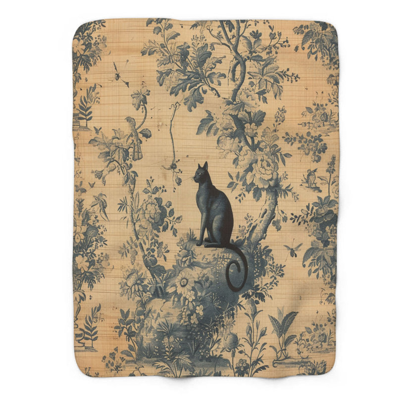 Toile à motif de chat - Couverture en sherpa de qualité supérieure 1 pièce, Grand lit