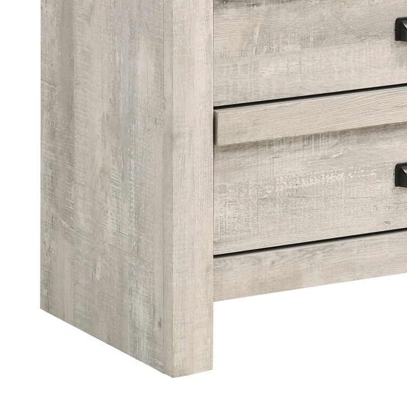 Velz Tall Dresser Chest, 5 Drawers, Finger Pull Handles, Wood, Beige