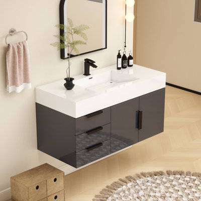 Ensemble de meuble-lavabo simple mural 42 po