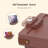 Rose Brown Sofa Armrest Tray With Storage Box, Bamboo Couch Arm Table With 360° Rotating Tabletop And Phone Stand, Adjustable Sofa Arm Clip Table
