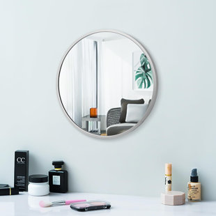 QMDECOR Miroir rond argenté avec chaîne en fer pour décoration murale