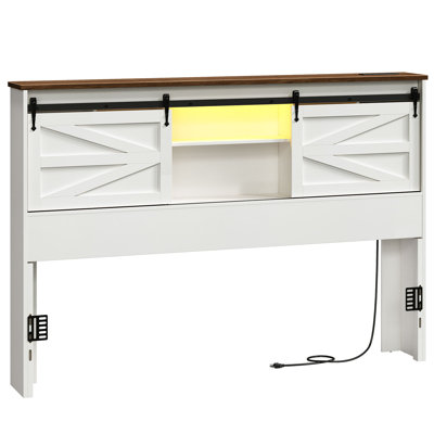 Naveena 43.3"H Headboard with Charging Station and LED Light