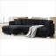 Canapés modulaires | Canapé moderne en L à 4 places en forme de L à 4 places, méridienne surdimensionnée pour bureau | Chenille | Noir