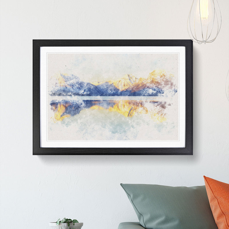 Sunlight over Lake McDonald - Picture Frame Graphic Art Print, Black Framed, 33cm H x 45cm W x 2cm D