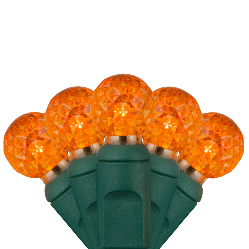 70-Light LED Mini Globe String Lights, Amber/Orange