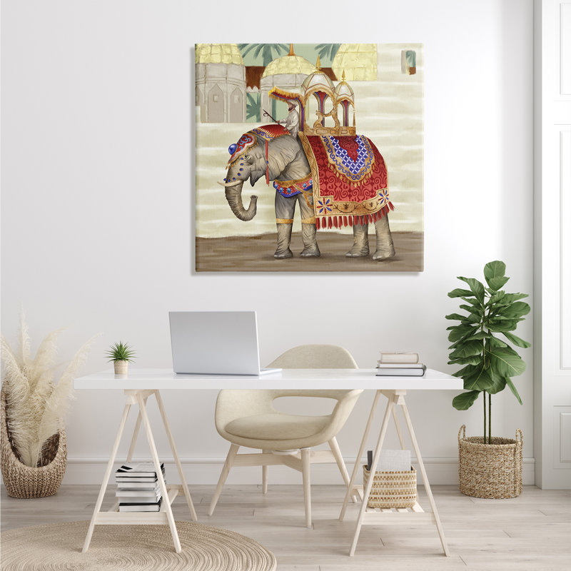 «Elephant Parade Eastern», impression sur toile, H 36 po x l 36 po x P 1,5 po, Toile tendue