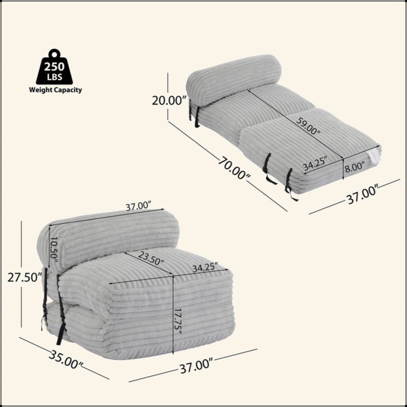 Fauteuil à billes d'intérieur pliable