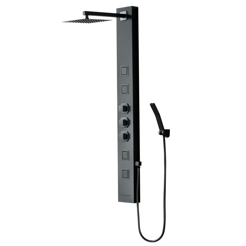 Panneau de douche 55,12, Noir mat