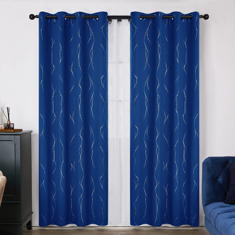 Corneil Blackout Curtain Pair, 55cm Width x 180cm Drop