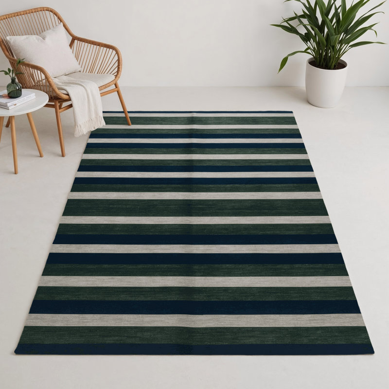 Tapis intérieur / extérieur gris HorizontalStripes, Rectangulaire 3 pi x 5 pi