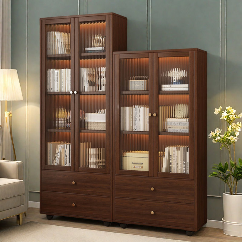 Modern Leisure Classic Combination Storage Cabinet, Beige, (3 Shelves) 78.7"H x 62.9"W x 13.7"D