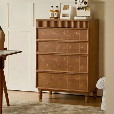Commode 26 tiroirs 26,38 "en bois de frêne massif naturel avec miroir intégré
