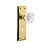 New York Plate with Decorative Keyhole and Crystal Meadows Knob