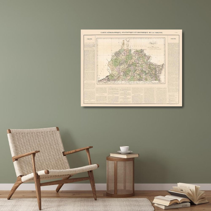 Art sur toile tendue, Trinx Inconnu, Virginie, 1825 VAVI0016, H 28 po x l 36 po