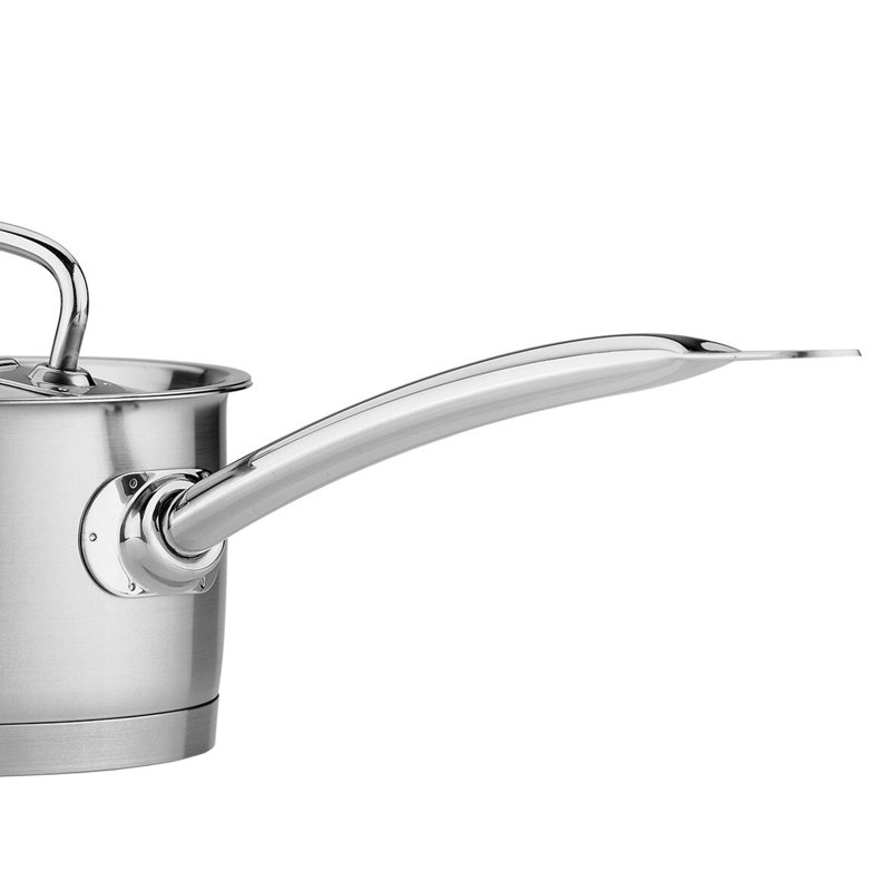 Casserole en acier inoxydable de 3,8 litres avec couvercle en argent Korkmaz Proline Professional Series