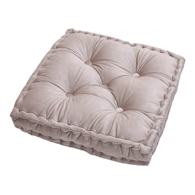 Akimos Cotton Square Floor Cushion, Khaki