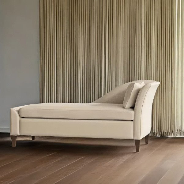 Méridienne simple et moderne, Crème, crème, Orienté à droite
