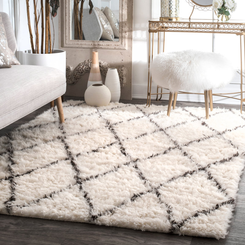 Marrakech Hand Made Ivory Area Rug, Rectangle 3' x 5'