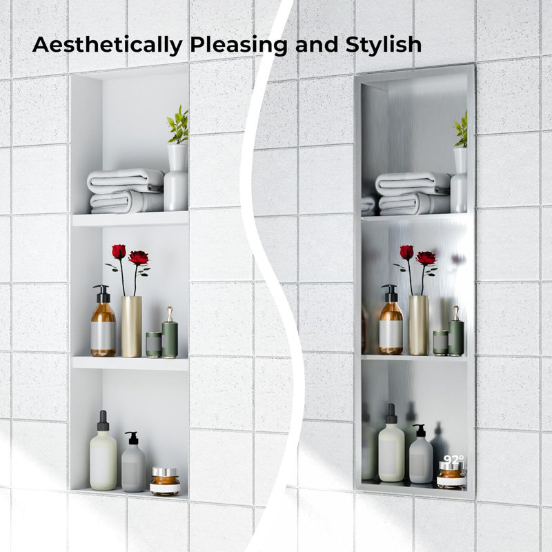 30.5mm W 91.4mm H Framed Medicine Cabinet Mirror