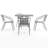 Amlie 31.5" Square Glass Dining Table with 4 Aluminum Chairs-46535398