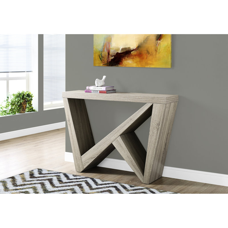 Console en stratifié taupe pour la chambre à coucher - construction robuste, panneaux d'intersection, base de table de couloir étroite, finition,
