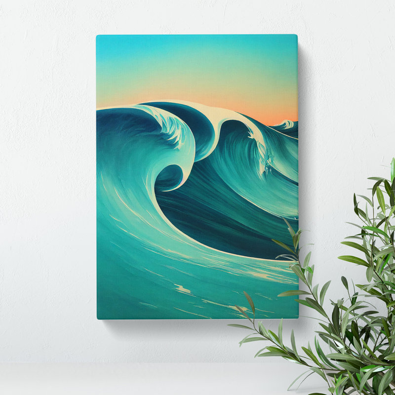 Ocean Wave At Sunset No.8 - Wrapped Canvas, 50cm H x 35cm W x 3cm D