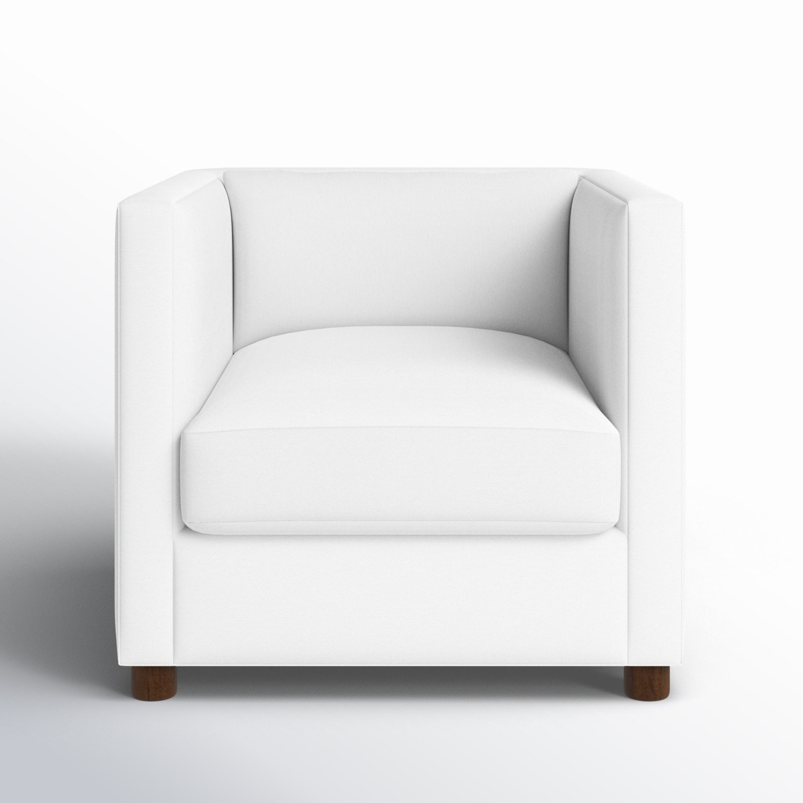 Emilie Upholstered Chair and a Half, Walnut, Classic Bleach White Twill