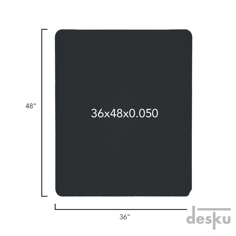 Black PVC 36x48in Rectangular Chair Mat for Hard Floors