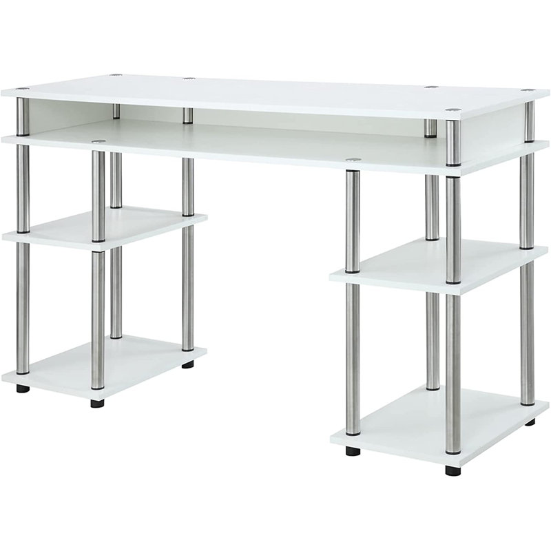 Matthey Metal Base Writing Desk, White/Chrome
