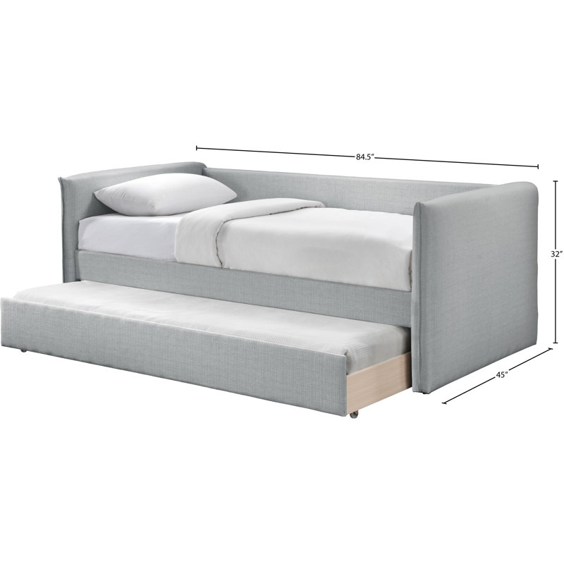 Lit de jour simple avec couchette Colton, Gris