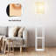 Lampe sur pied colonne 62,9 po avec tablettes Emonnie, bois massif véritable et ampoule incluse-1709860208