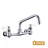 Double-Handle 2-Hole Wall-Mount Bridge Kitchen Faucet
