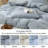 100% Washed Cotton Duvet Cover Set, Classic Check Pattern, Soft Breathable Bedding with Hidden Double Zipper and Envelope Pillowcases-122817773-122817771