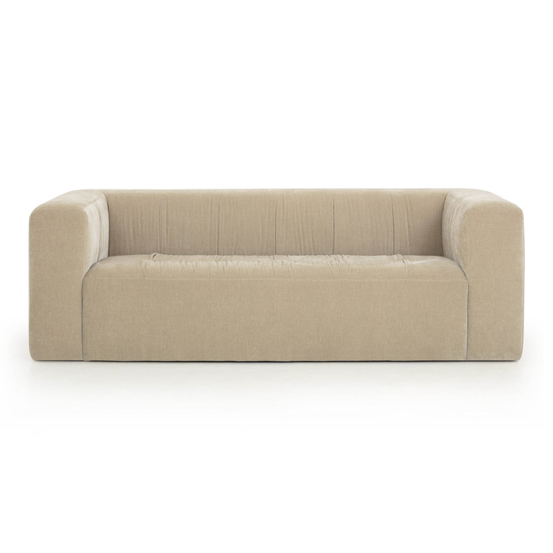 Canapé rembourré de 89 po avec chenille de qualité contractuelle de couleur taupe - aulne, Beige