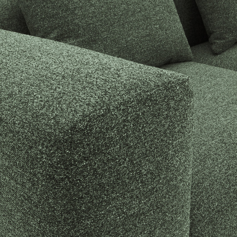 Vector 4 Seater Modular Corner Sofa Fabric 301cm L Shaped Sectional, Green