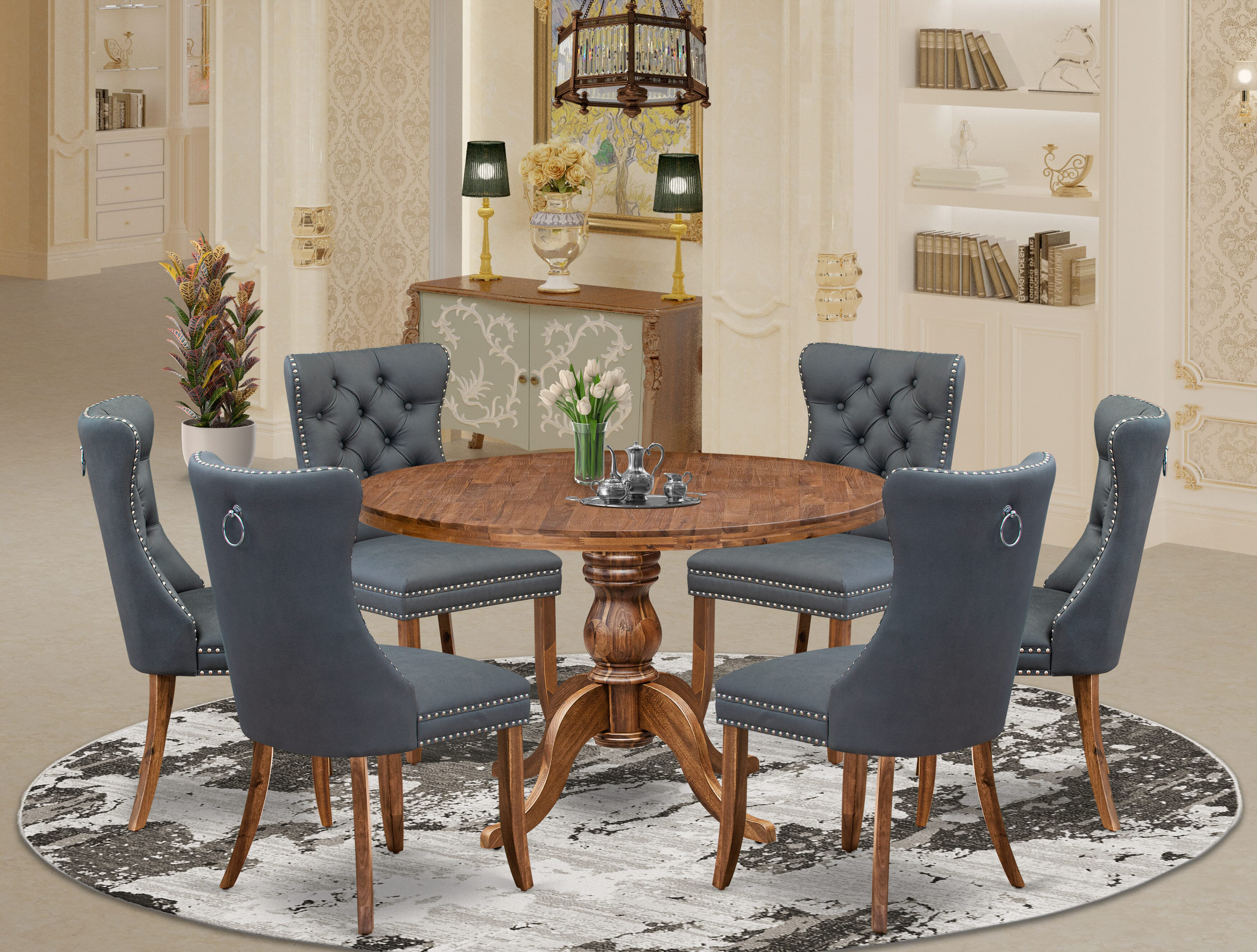 Red Barrel Studio 7-piece Dining table set consists of a Dining Table ...