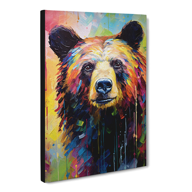 Bear Abstract - Wrapped Canvas, 50cm H x 35cm W x 3cm D