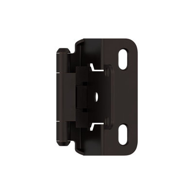 1/2 inch (13mm) Overlay Self Closing Partial Wrap Oil-Rubbed Bronze Cabinet Hinge - 1 Pair