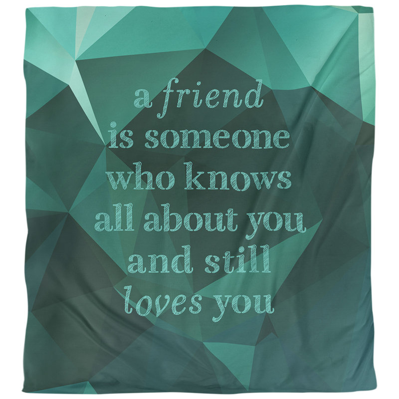 Housse de couette Love and Friendship Quote, Housse de couette pour très grand lit, Vert émeraude
