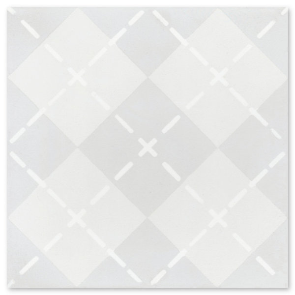 Argyle Fog 8" x 8" Cement Patterned Wall & Floor Tile