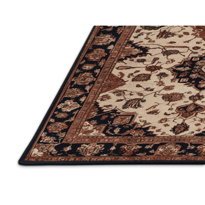 Machine Washable Persian Brown Area Rug, Rectangle 2' x 3'