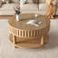 Table basse à cannelure moderne avec rangement Mid-Century, table centrale avec finition en bois naturel et couvercle rabattable-2042335398