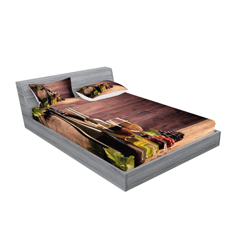 Drap-housse et coussin décoratif Ambesonne, Ensemble de draps pour très grand lit californien