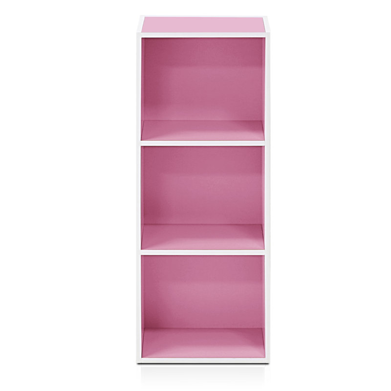 Bibliothèque standard Bessan, (3 tablettes) H 31,5 po x l 12 po x P 9,3 po, Blanc / Rose