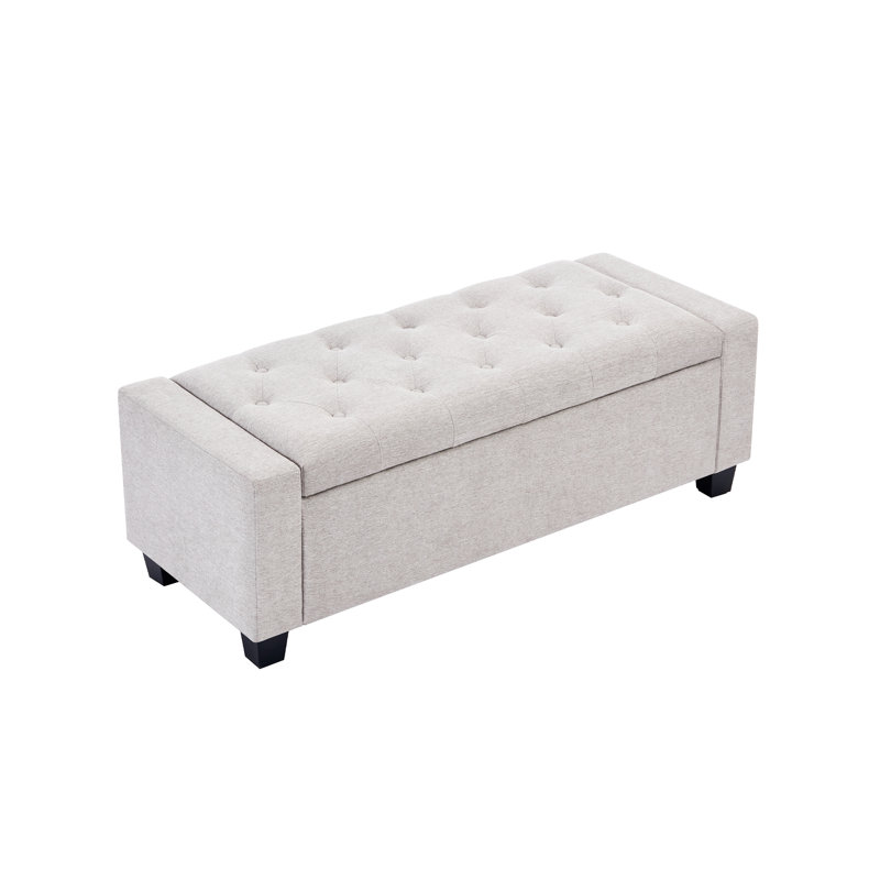 Banc avec repose-pieds 48,4 po avec rangement, Gris