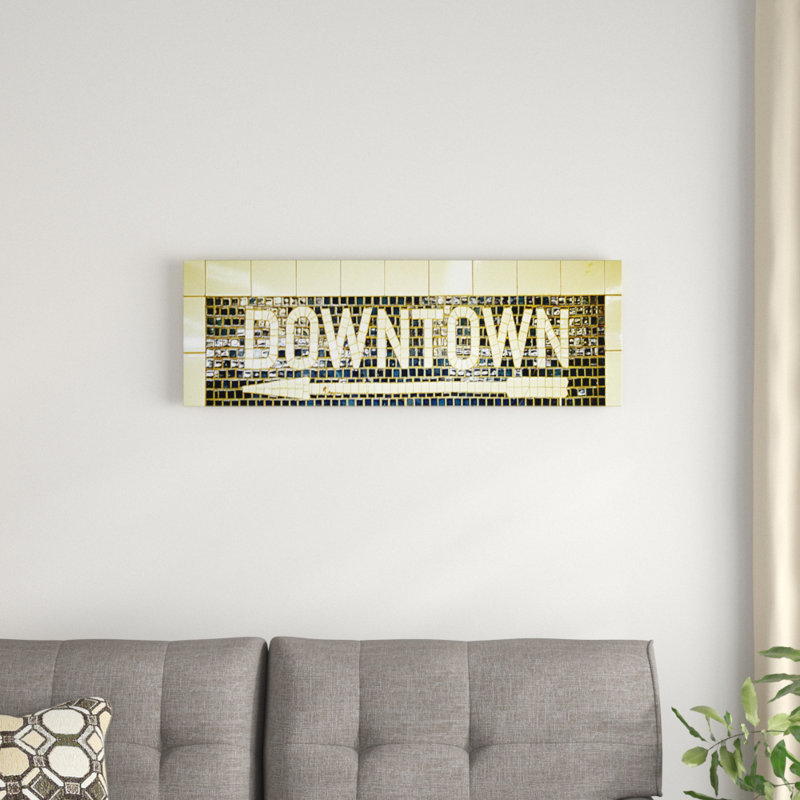 «New York City, Subway Sign», art textuel sur toile, H 12 po x l 36 po x P 1,5 po, Toile tendue