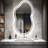 Lunara UL Certified Asymmetrical Frontlit&Backlit LED Bathroom Vanity Mirror, Irregular Wall Mirror with 4mm Tempered Glass, Dimmable-1433478513