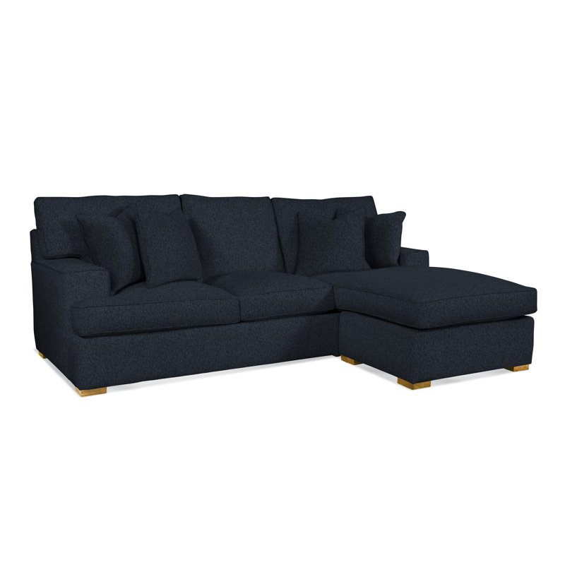 Sadie 97" Wide Reversible Sofa & Chaise with Ottoman, Navy Crypton Performance; 0822-61, Black